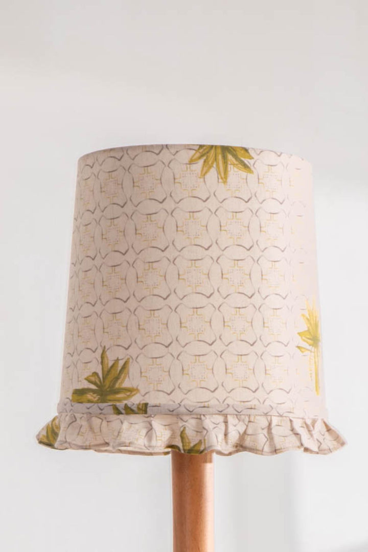 LAMPSHADES Temple Palms Ruffle Taper Medium