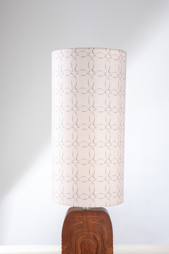 LAMPSHADES Circle Grid Tall Cylinder Lampshade (Grey)