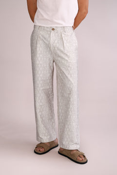 Gyamati Grid Korean Pants (Sand Shell)