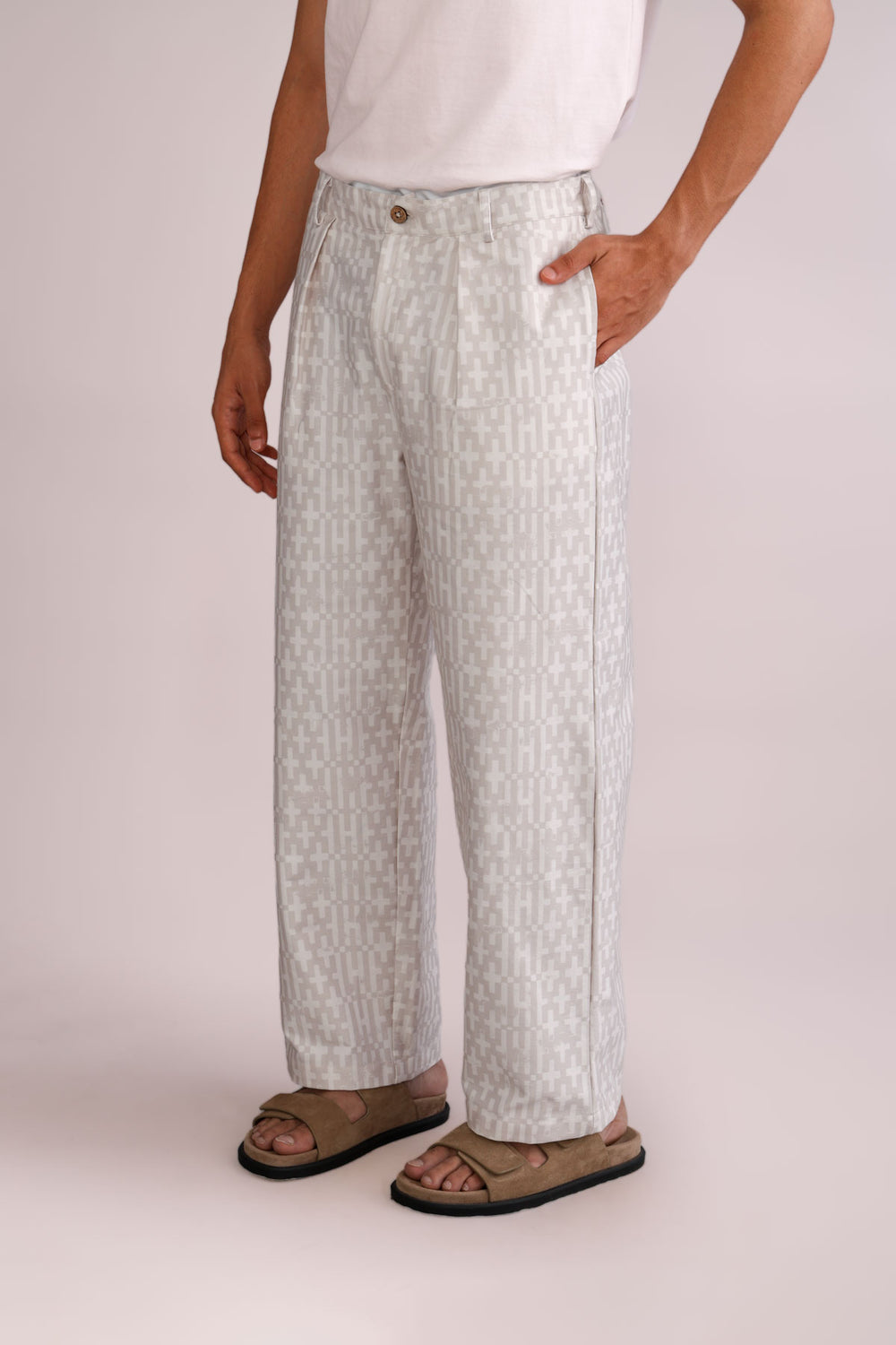 PANTS Gyamati Grid Korean Pants (Sand Shell)