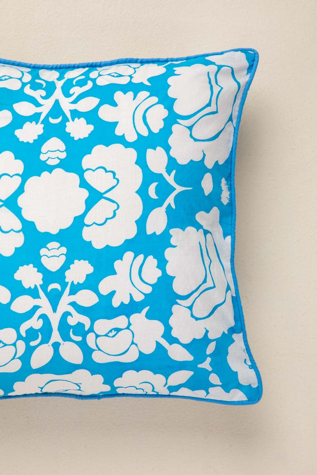 GYPSY ROSE CUSHION COVER AQUA BLUE