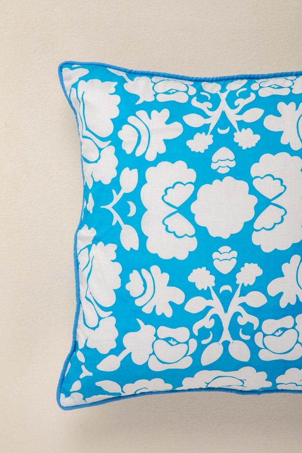 GYPSY ROSE CUSHION COVER AQUA BLUE