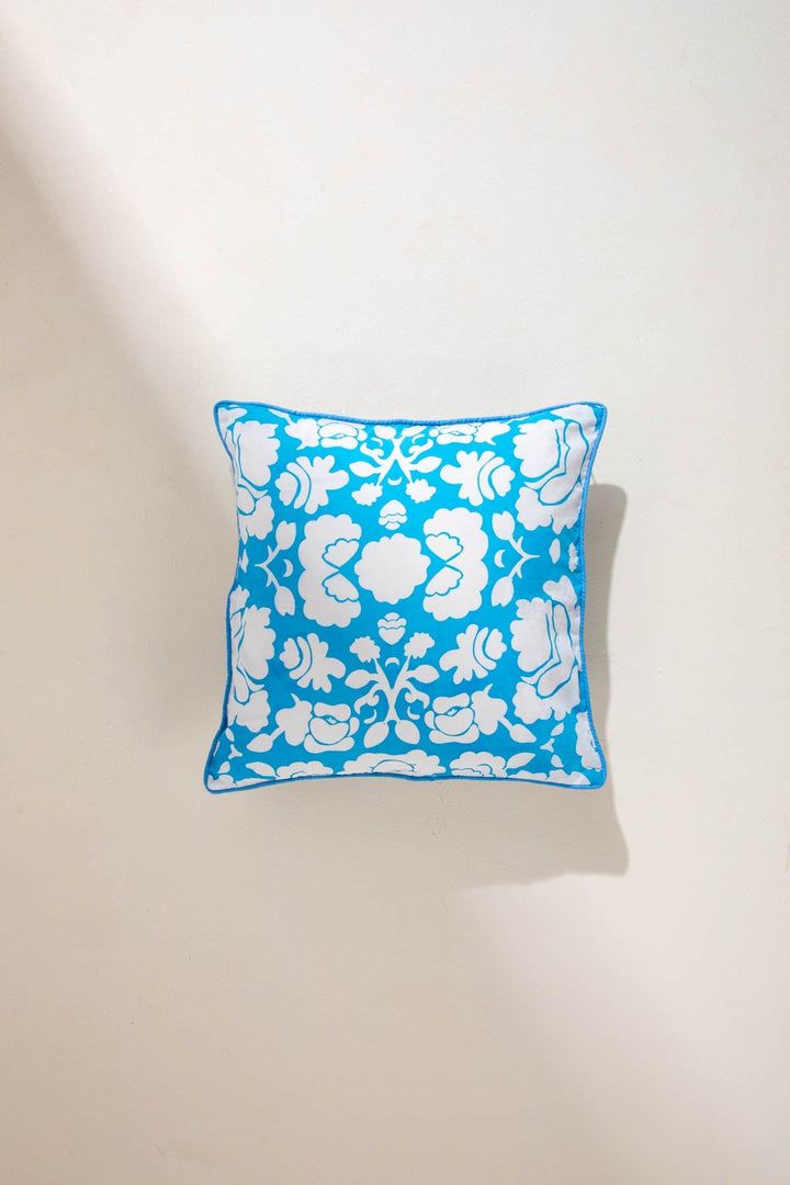 GYPSY ROSE CUSHION COVER AQUA BLUE