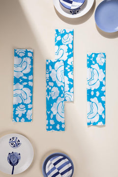 Gypsy Rose Aqua Blue Dinner Napkin (Set Of 4)