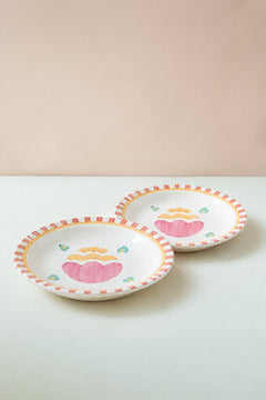 SNACK PLATES Gypsy Rose Ceramic Snack Plate (Set Of 2)