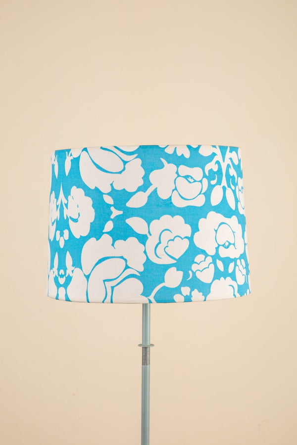 Gypsy Rose Medium Taper Drum Lampshade (Aqua Blue)