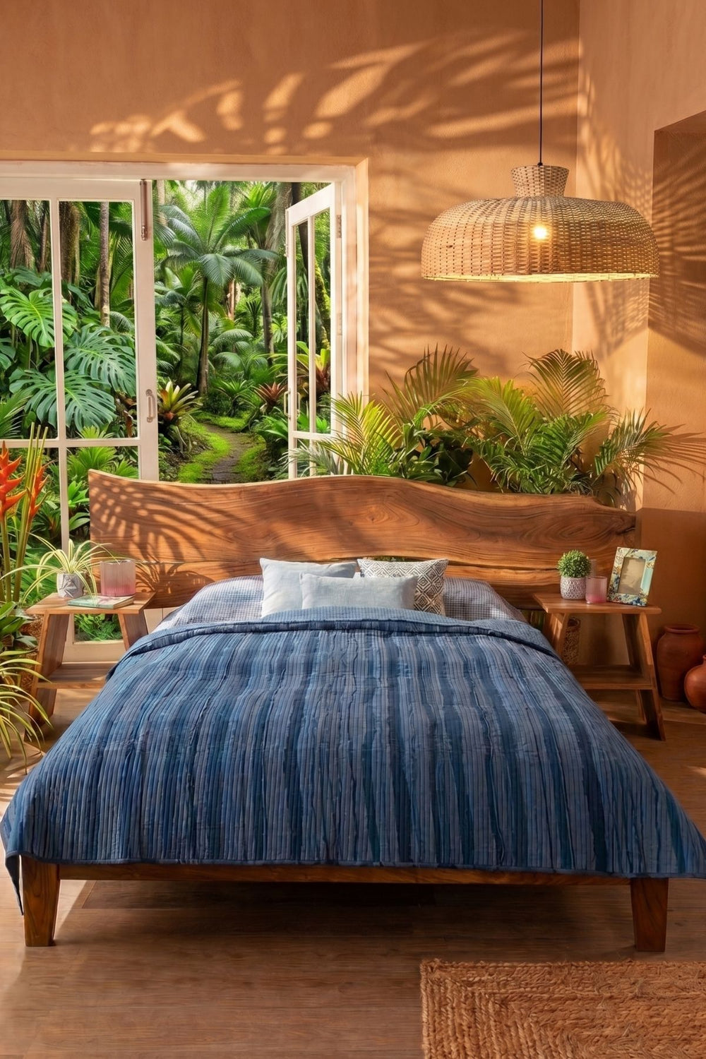 BEDS Kobe Double Live Edge Headboard And Bed