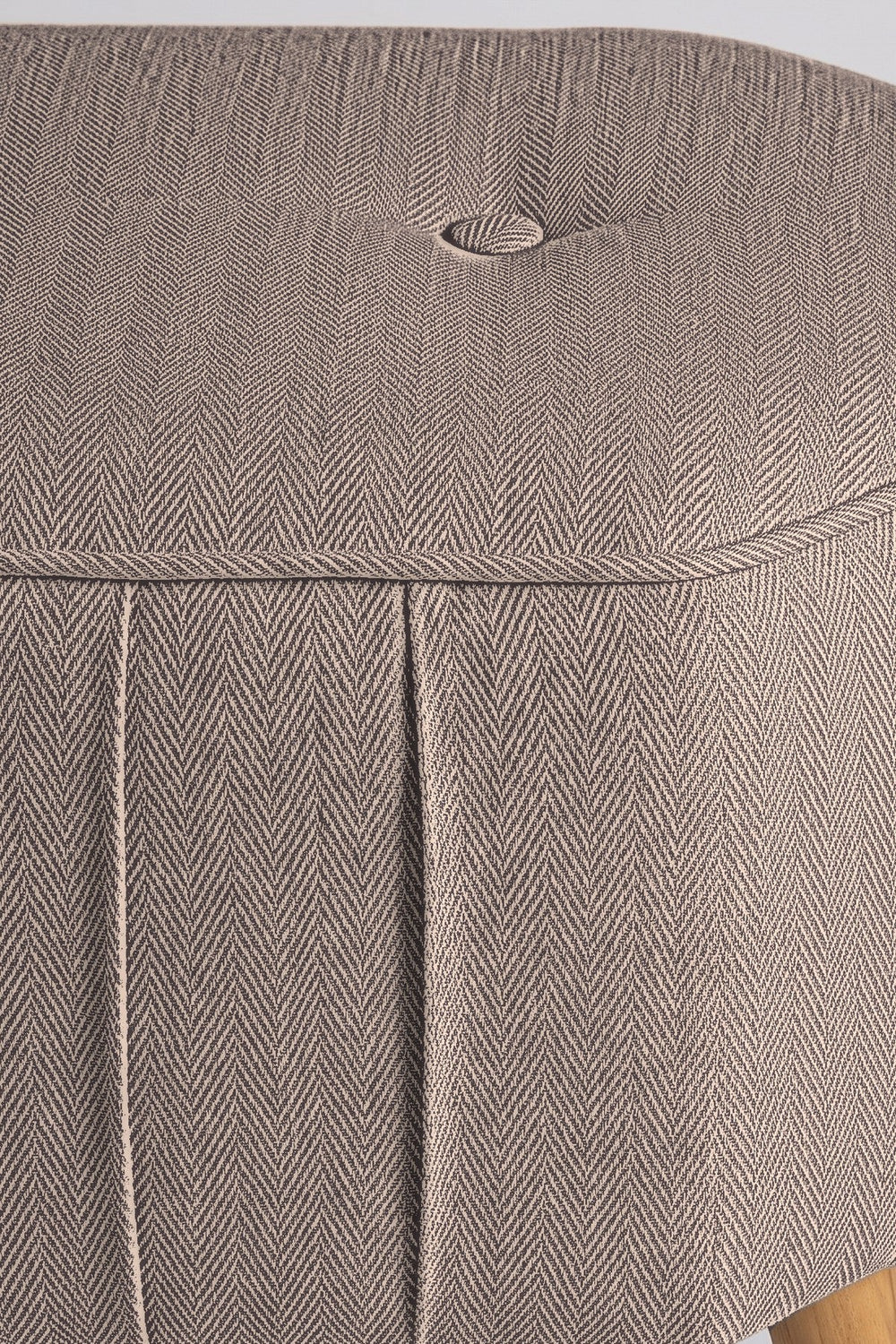 Hexa Long Pouffe in Herringbone Saturn Sand Fabric