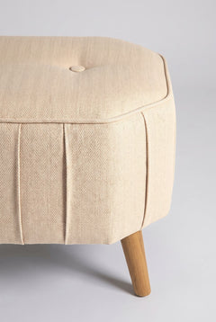 Upholstered Bundle Hexa Long Pouffe in Golden Sand Fabric