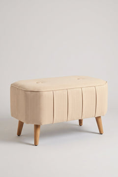 Upholstered Bundle Hexa Long Pouffe in Golden Sand Fabric