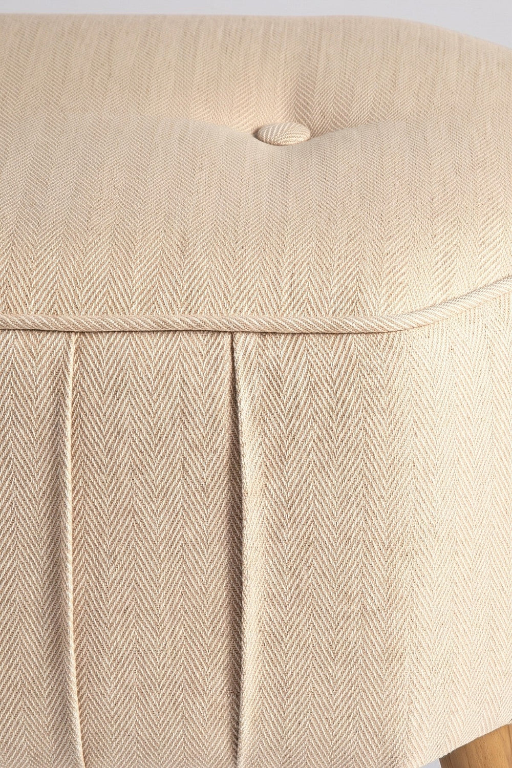 Upholstered Bundle Hexa Long Pouffe in Golden Sand Fabric