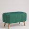 Hexa Long Pouffe in Herringbone Astral Green Fabric