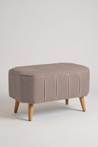 Hexa Long Pouffe in Herringbone Saturn Sand Fabric