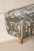 Upholstered Bundle Hexa Long Pouffe in Toddy Palm Moss Grey Fabric