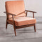 Inni Accent Chair in Peach Velvet Fabric