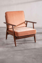 Inni Accent Chair in Peach Velvet Fabric