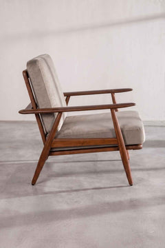 Upholstered Bundle Inni Accent Chair in Silver Velvet Fabric