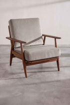 Inni Accent Chair in Silver Velvet Fabric