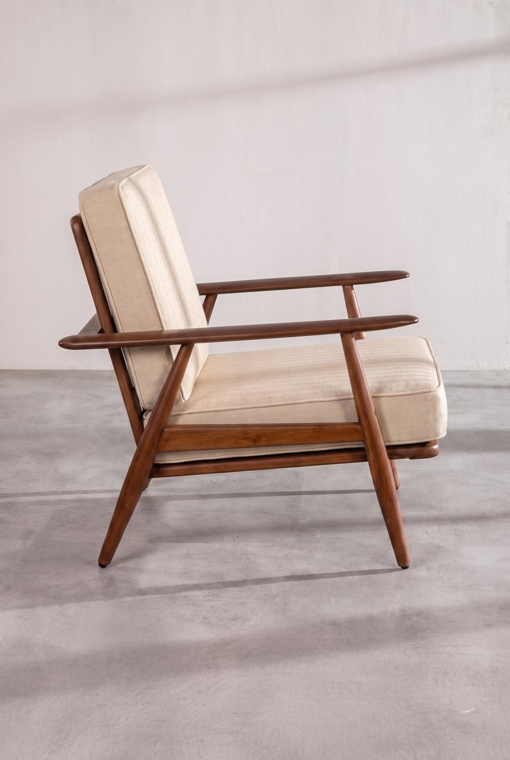 Upholstered Bundle Inni Accent Chair in Golden Sand Fabric
