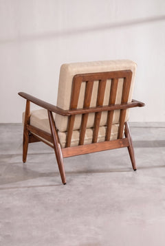 Upholstered Bundle Inni Accent Chair in Golden Sand Fabric