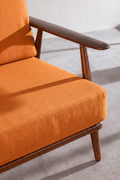 Upholstered Bundle Inni Sofa in Raffia Ginger Orange Fabric
