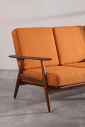 Upholstered Bundle Inni Sofa in Raffia Ginger Orange Fabric