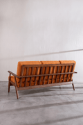 Upholstered Bundle Inni Sofa in Raffia Ginger Orange Fabric