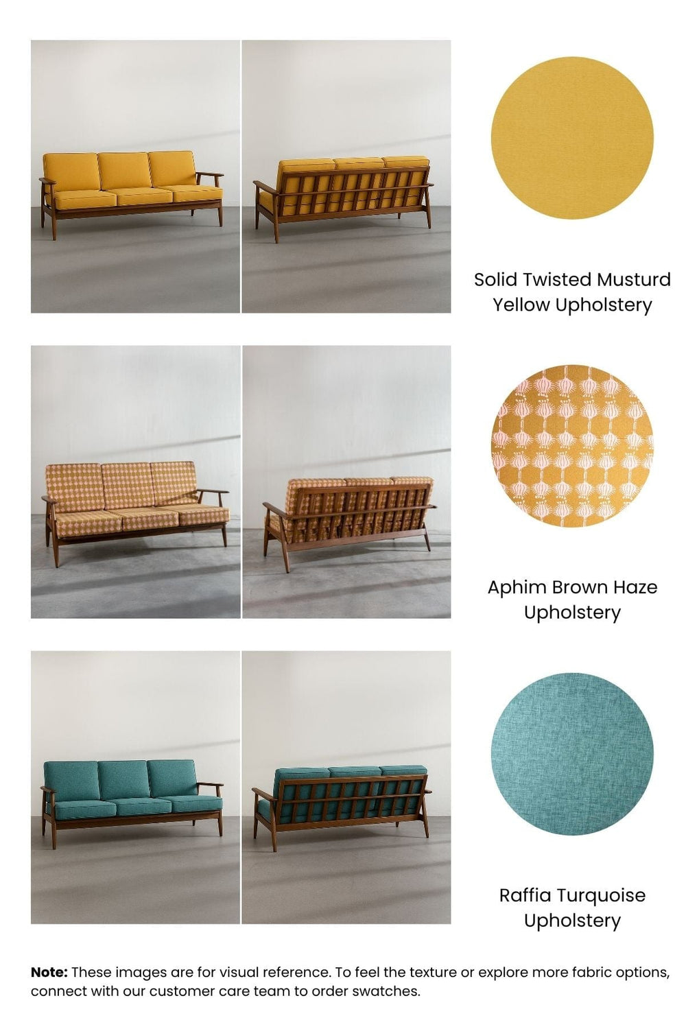 Upholstered Bundle Inni Sofa in Solid Twisted Mustard Fabric