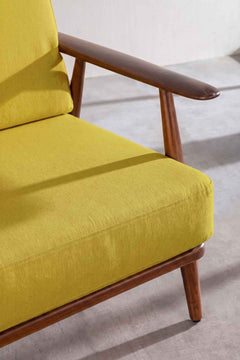 Upholstered Bundle Inni Sofa in Solid Twisted Mustard Fabric