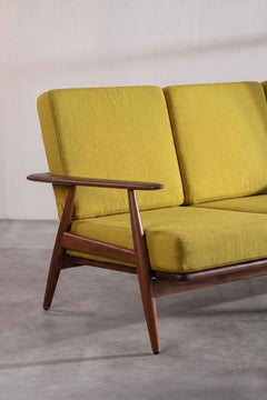 Upholstered Bundle Inni Sofa in Solid Twisted Mustard Fabric