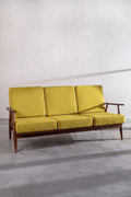 Upholstered Bundle Inni Sofa in Solid Twisted Mustard Fabric