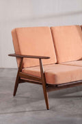 Upholstered Bundle Inni Sofa in Peach Velvet Fabric
