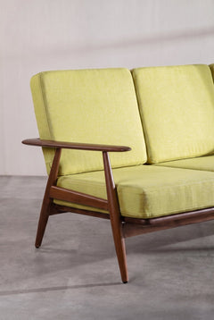Upholstered Bundle Inni Sofa in Solid Twisted Herbal Green Fabric