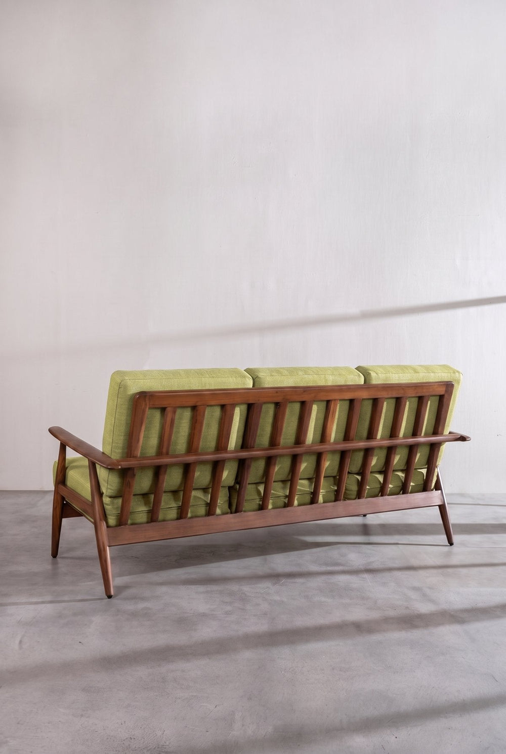 Upholstered Bundle Inni Sofa in Solid Twisted Herbal Green Fabric