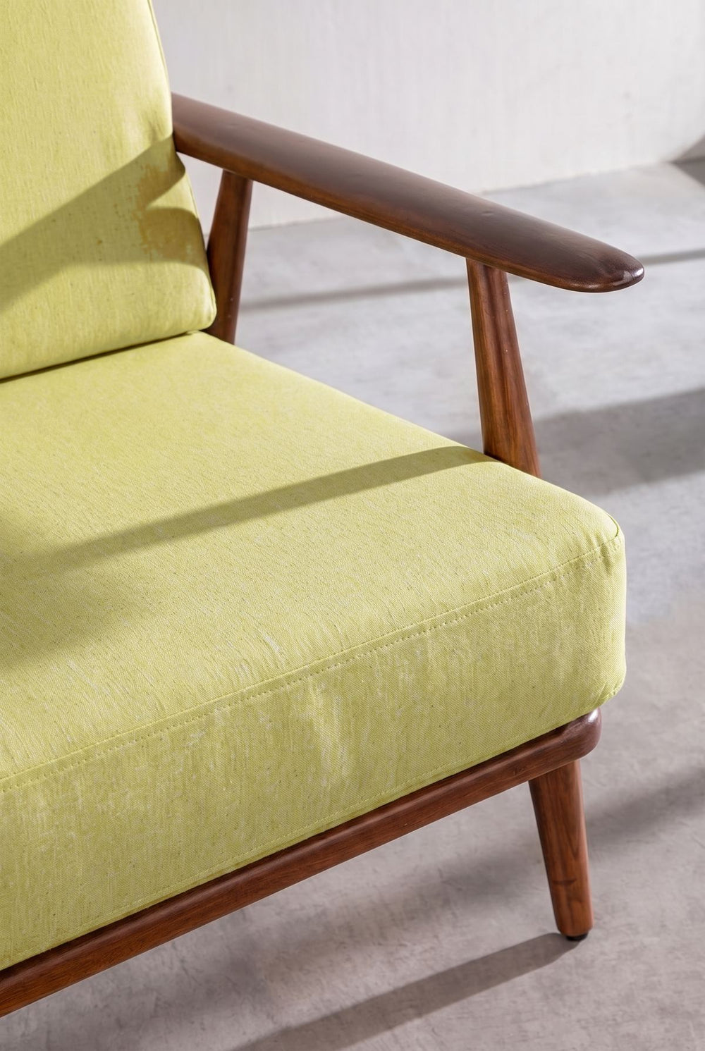 Upholstered Bundle Inni Sofa in Solid Twisted Herbal Green Fabric