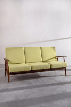 Upholstered Bundle Inni Sofa in Solid Twisted Herbal Green Fabric