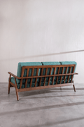 Upholstered Bundle Inni Sofa in Raffia Turquoise Fabric