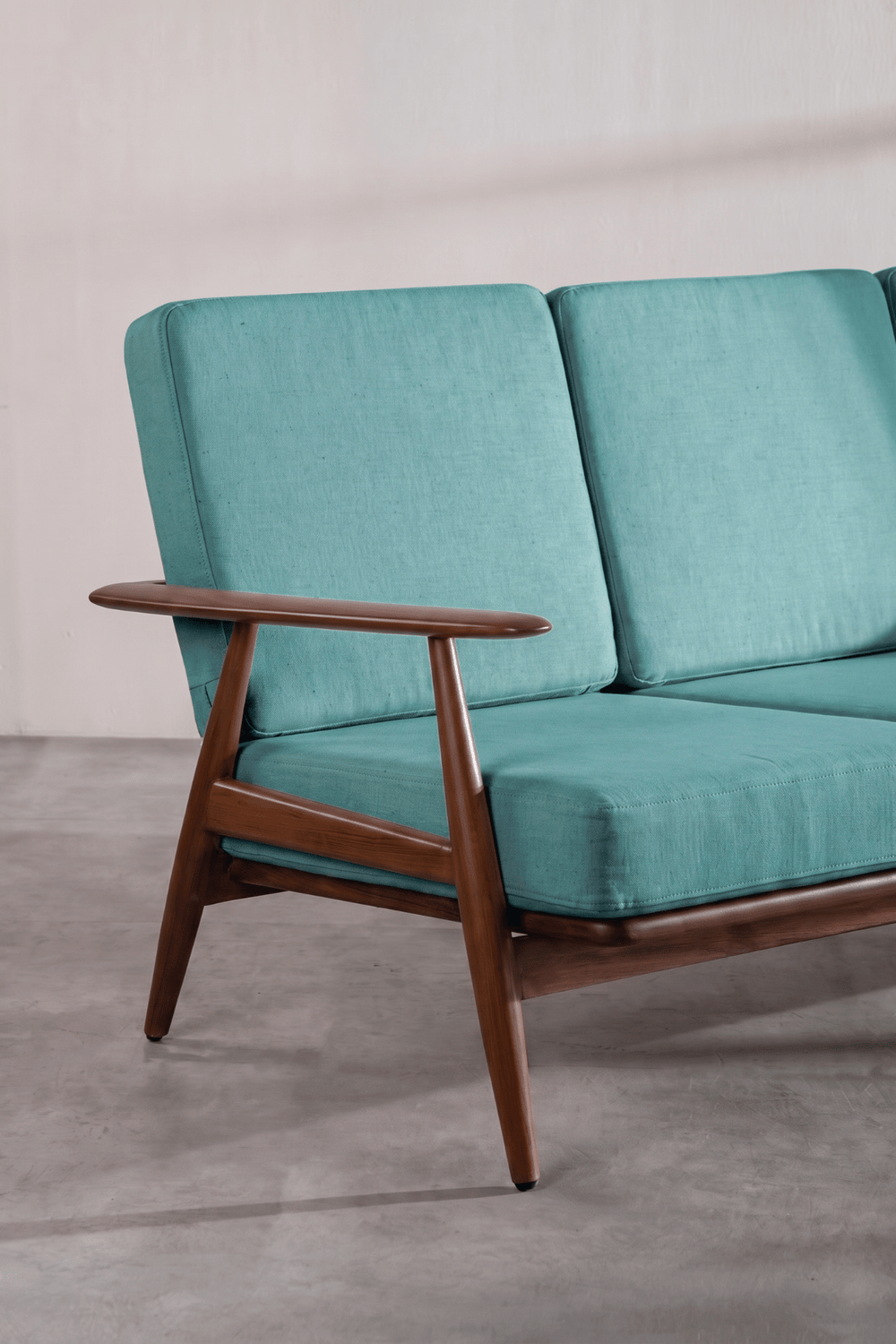 Upholstered Bundle Inni Sofa in Raffia Turquoise Fabric