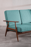 Upholstered Bundle Inni Sofa in Raffia Turquoise Fabric