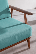 Upholstered Bundle Inni Sofa in Raffia Turquoise Fabric