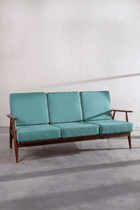 Inni Sofa in Raffia Turquoise Fabric