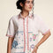 Jaipur Rose Boxy Crop Shirt (White Mist)