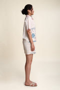 TOPS Jaipur Rose Boxy Crop Shirt (White Mist)
