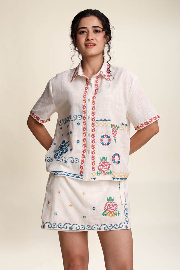 Jaipur Rose Club Skort (White Mist)