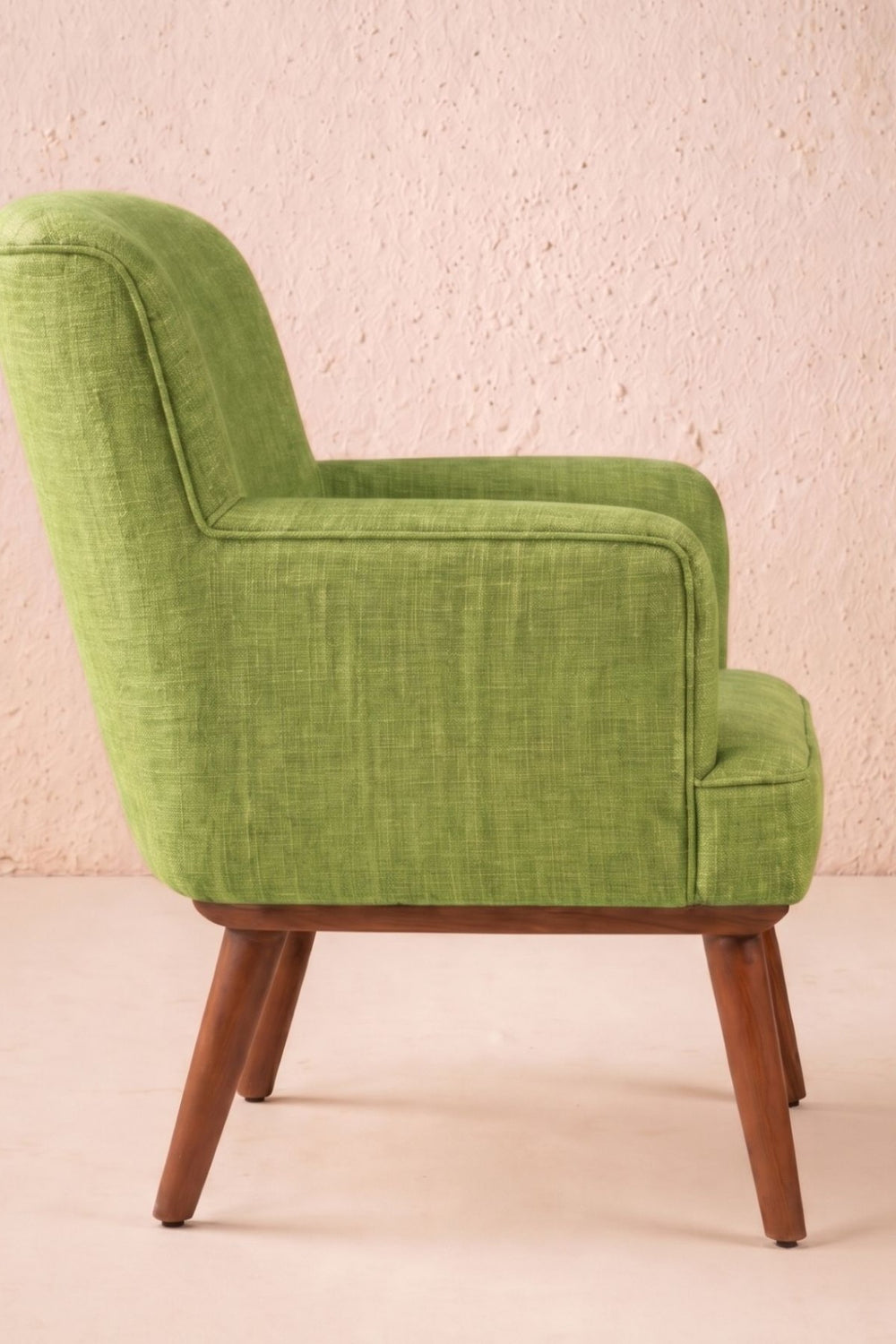 Upholstered Bundle Kabo Accent Chair in Raffia Citron Green Fabric