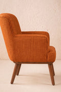 Upholstered Bundle Kabo Accent Chair in Raffia Ginger Orange Fabric