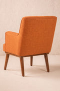 Upholstered Bundle Kabo Accent Chair in Raffia Ginger Orange Fabric