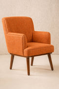 Upholstered Bundle Kabo Accent Chair in Raffia Ginger Orange Fabric