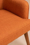 Upholstered Bundle Kabo Accent Chair in Raffia Ginger Orange Fabric