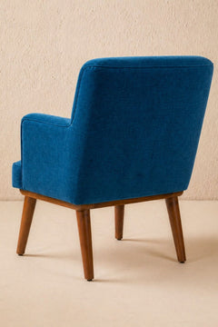 Upholstered Bundle Kabo Accent Chair in Indigo Velvet Fabric